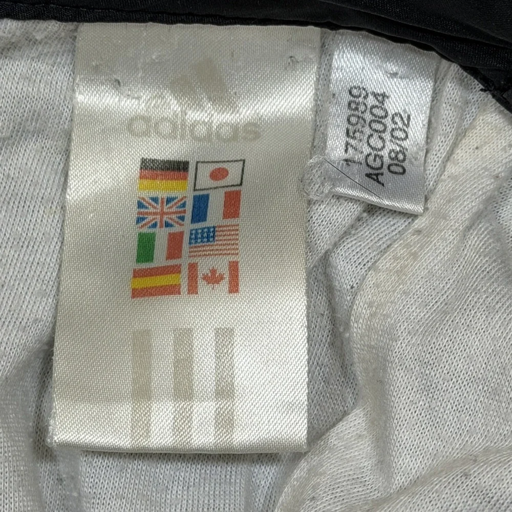 Vtg Adidas Track Windbreaker Pants Men Medium Black Baggy Y2K Zipper Lined